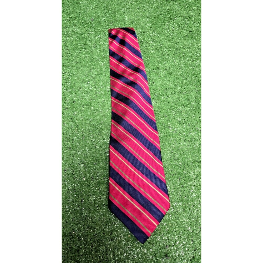 Brooks Brothers Silk Tie – Pink / Navy / Yellow / Green Stripe – Made in USA